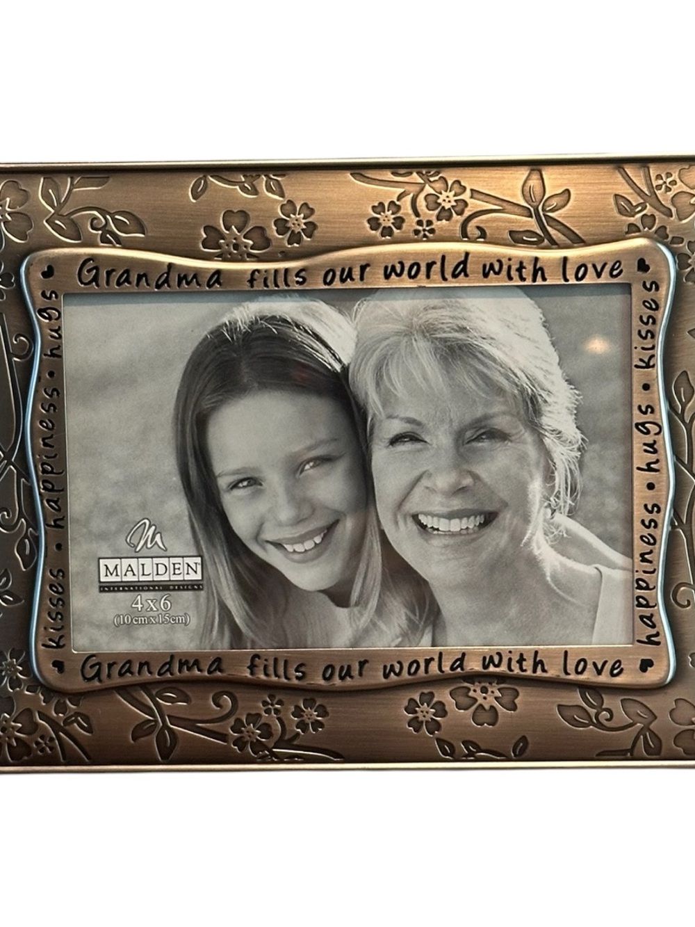 Malden Bronze Floral 'Grandma Fills Our World With Love' Picture Frame